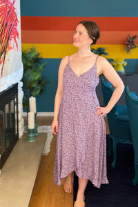 Printed Cami Wrap Dress - Lavender