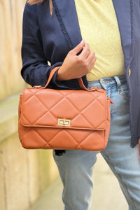 Harp Quilted Crossbody – Brown