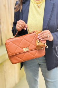 Harp Quilted Crossbody – Brown