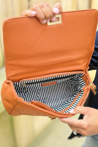 Harp Quilted Crossbody – Brown
