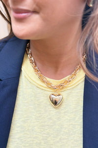 Chunky Heart Chain Necklace