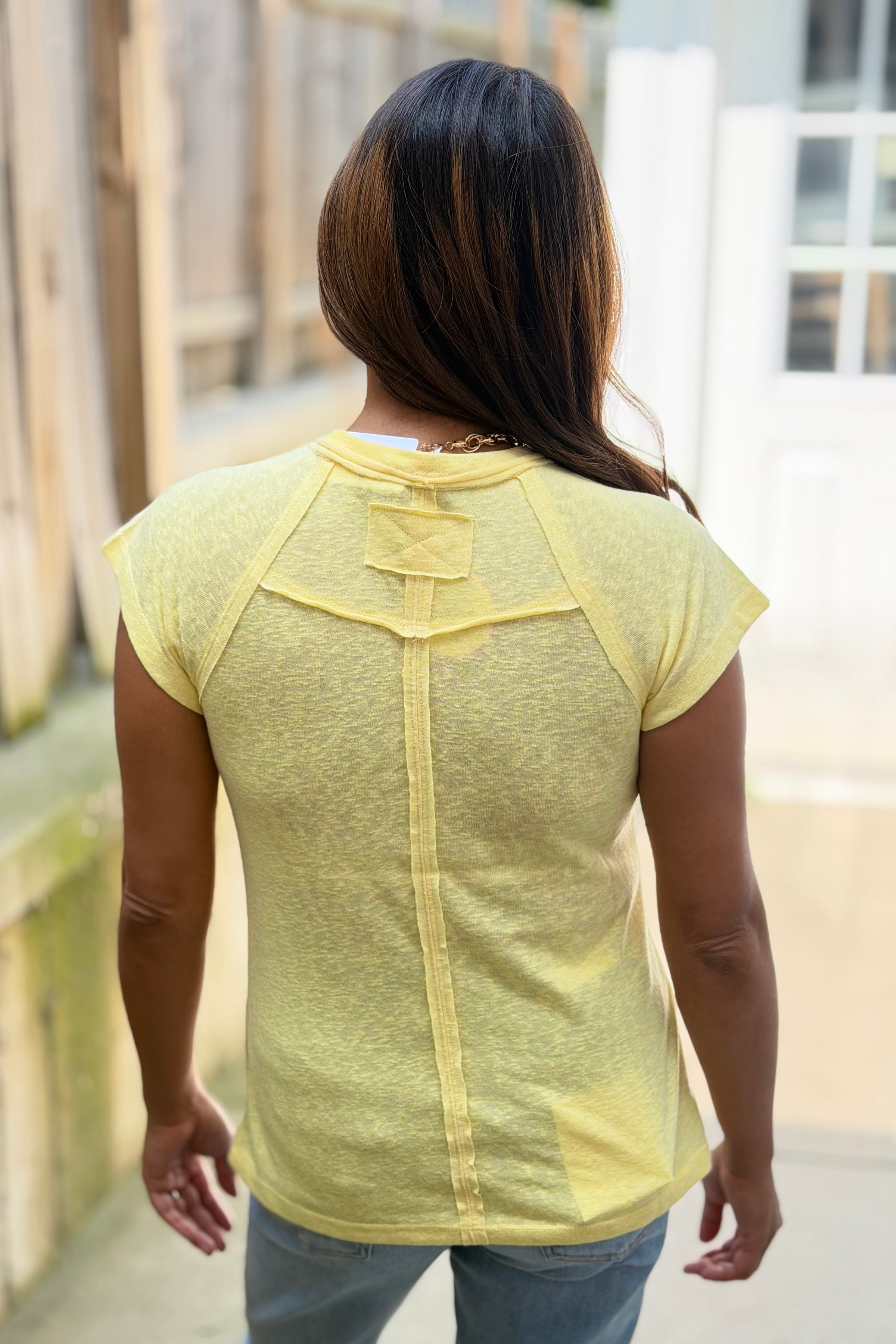 Ivy Crewneck Tee - Lemon