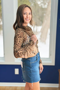 Lace See Through Top - Leopard