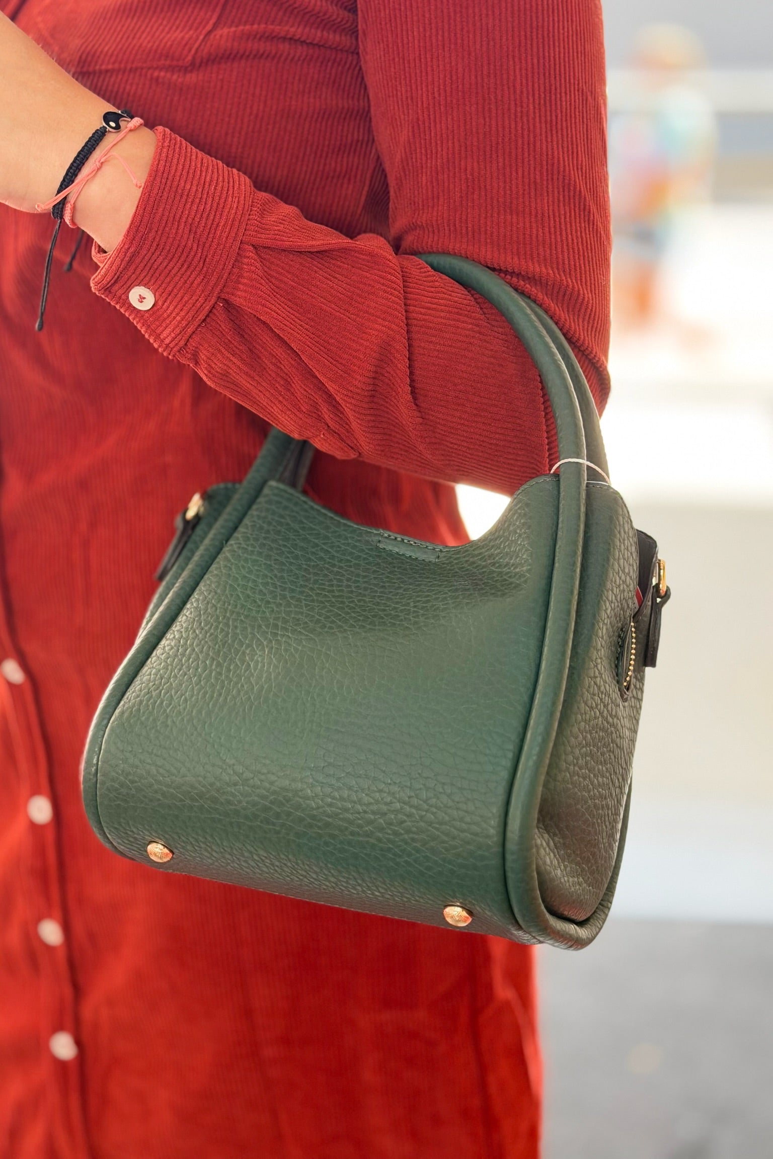 Ruby 3-Compartment Satchel - Forest Green