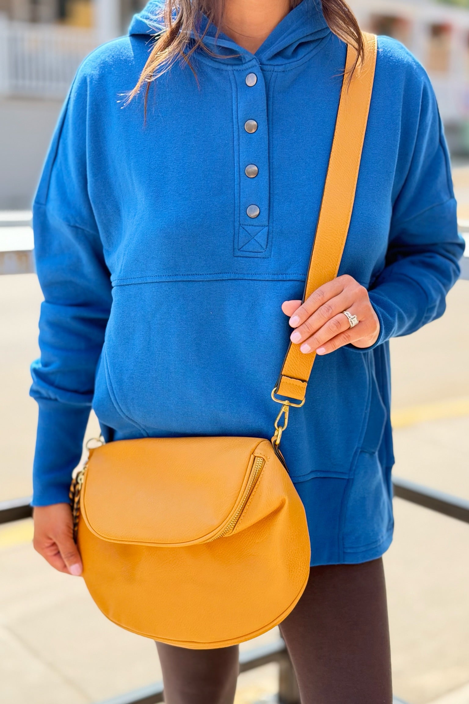 Megan Distressed Sling Bag - Mustard