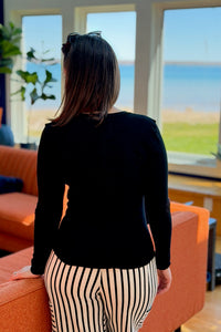 Henley Long Sleeve Top - Black