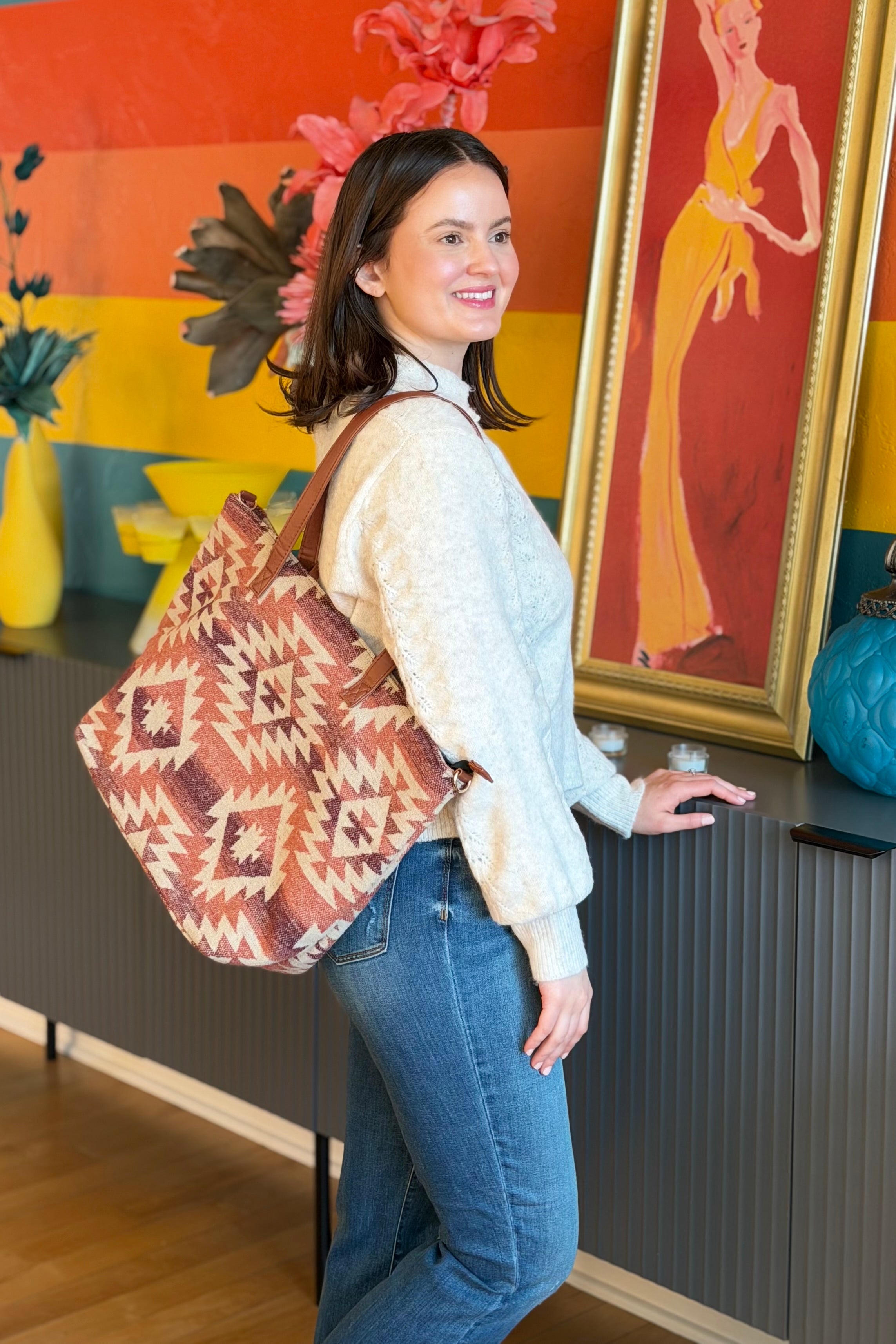 Western Weekend Tote - Rust