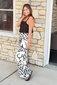 Strapless Print Jumpsuit - Black