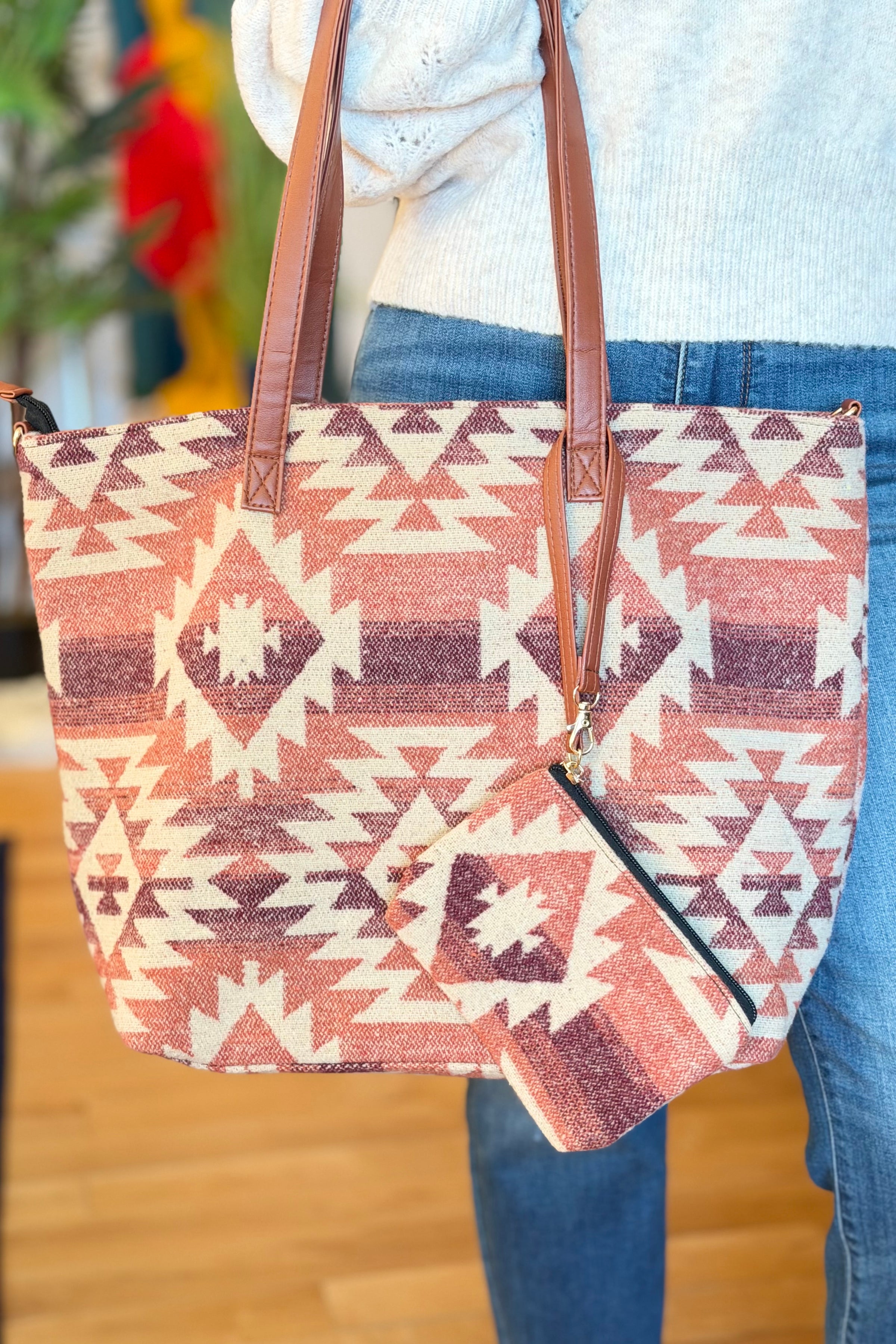 Western Weekend Tote - Rust