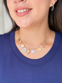 Charm Necklace - Hearts & Fish
