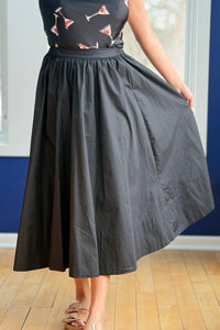 Midi Skirt With Pocket - Black