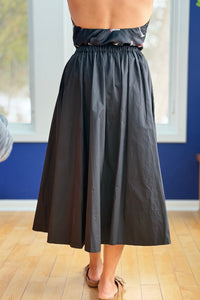 Midi Skirt With Pocket - Black