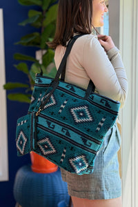 Western Weekend Tote - Teal