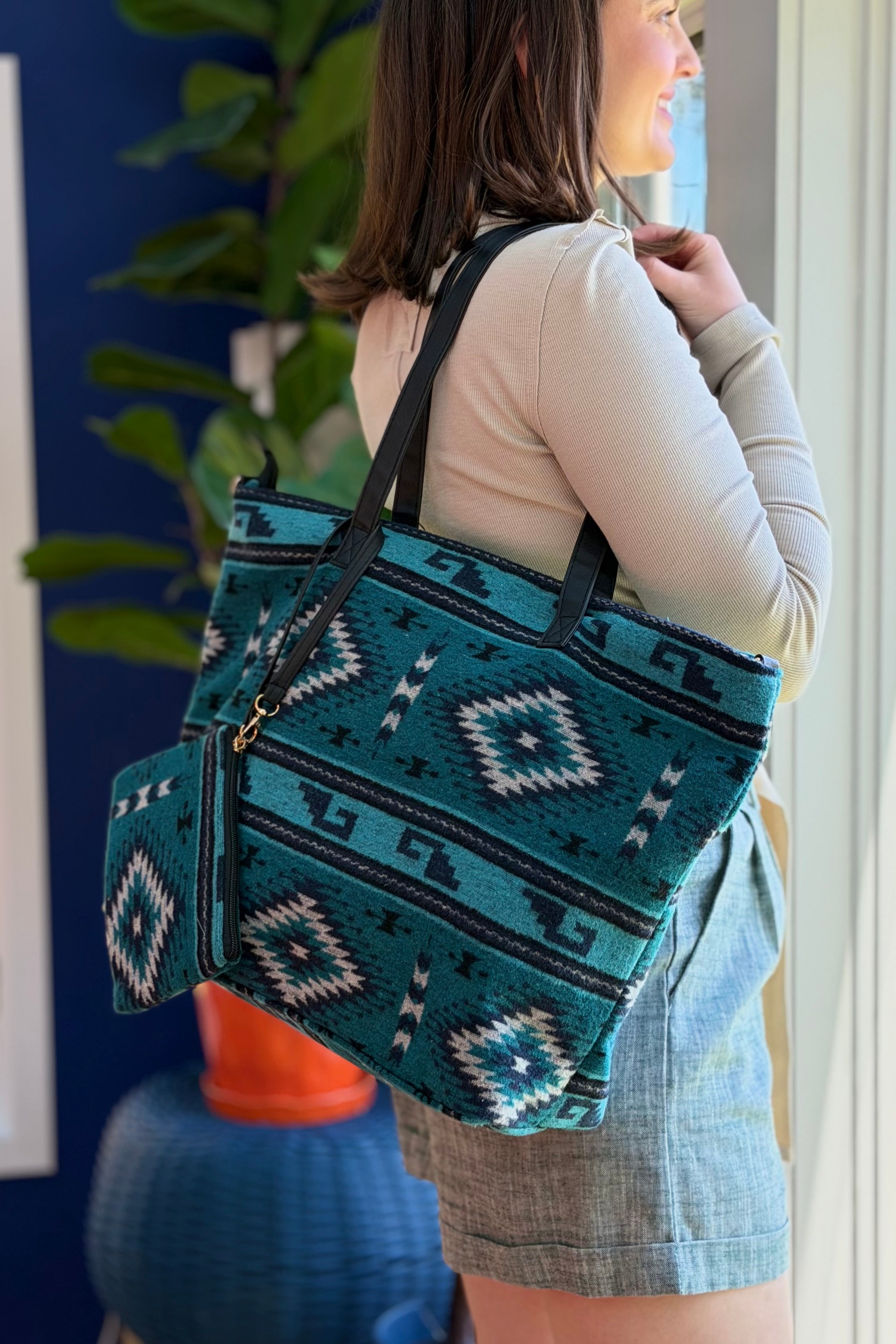 Western Weekend Tote - Teal