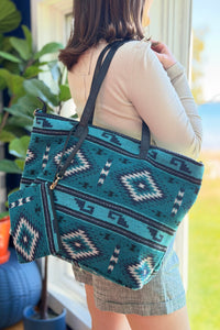 Western Weekend Tote - Teal