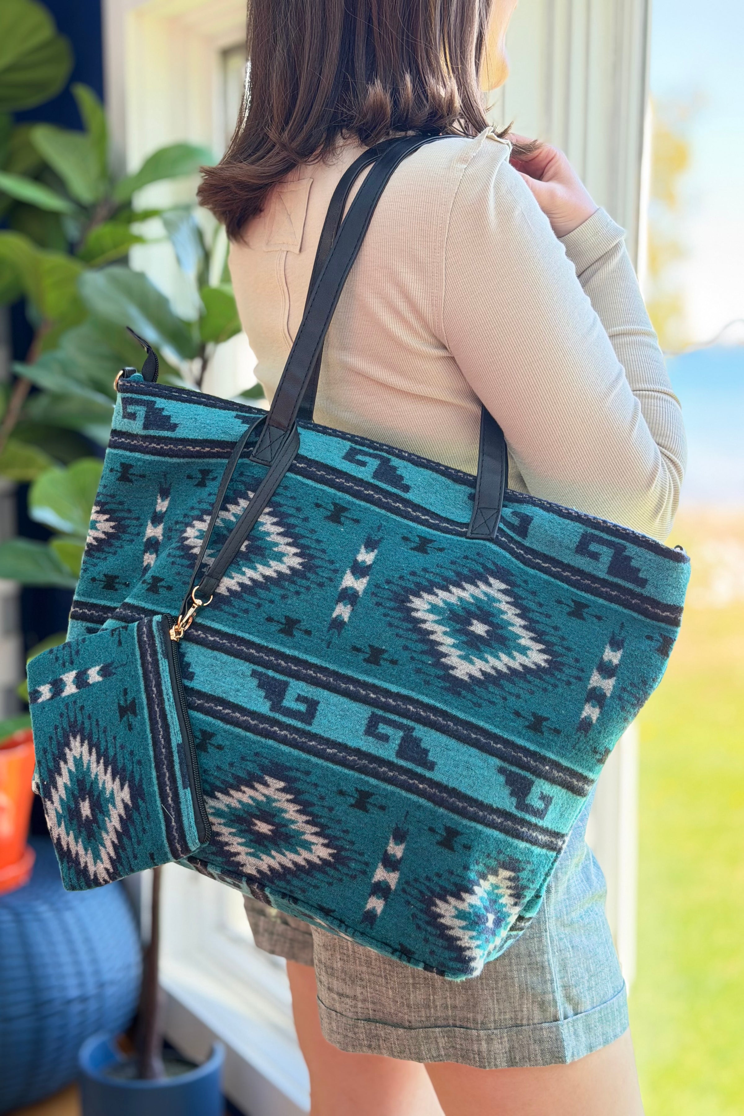 Western Weekend Tote - Teal