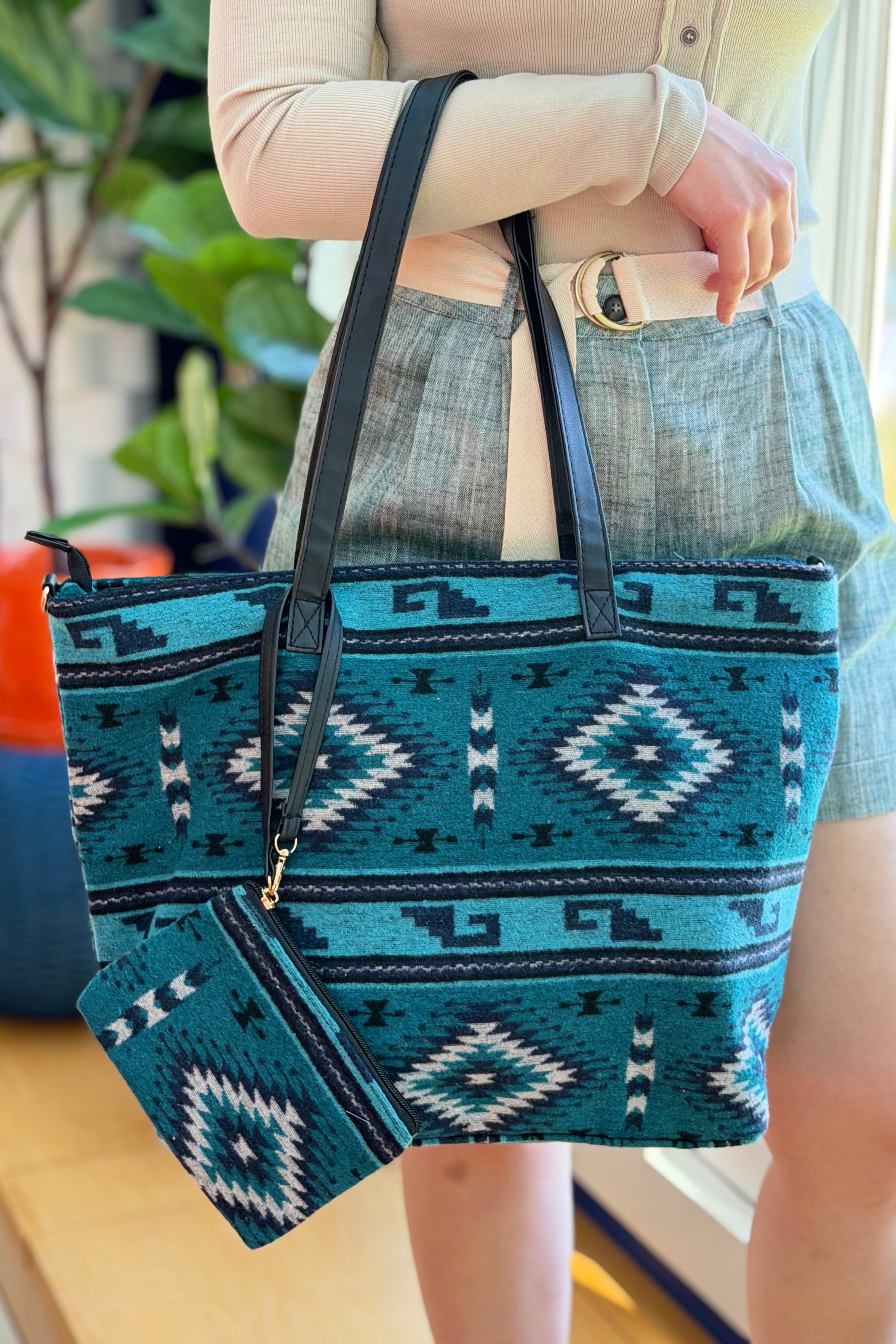 Western Weekend Tote - Teal