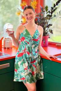 Printed Satin Cami Dress - Jalapeno