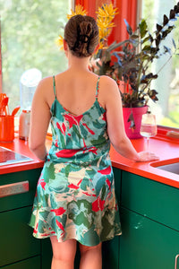 Printed Satin Cami Dress - Jalapeno