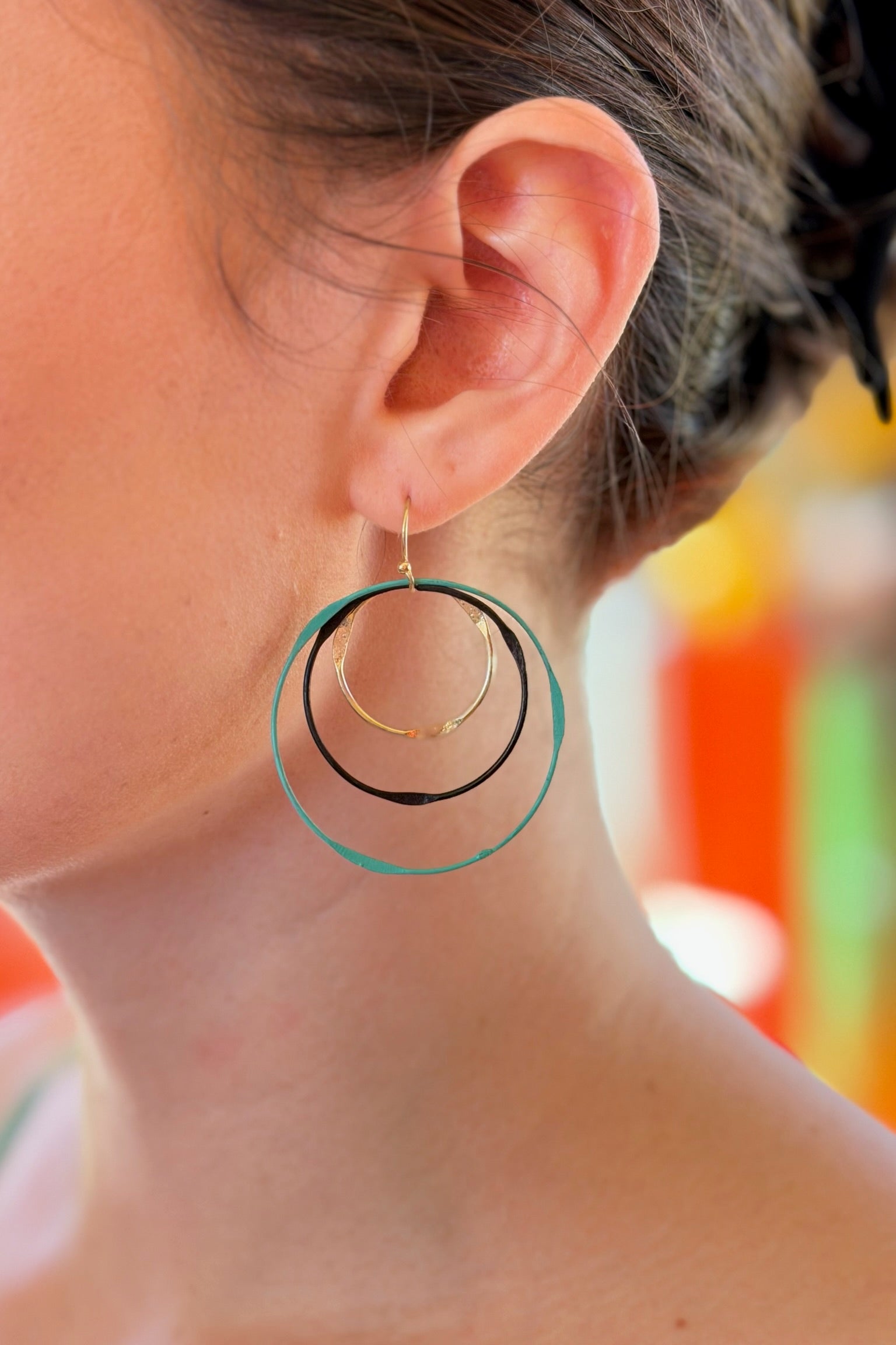 Vintage Patina Circle Earrings
