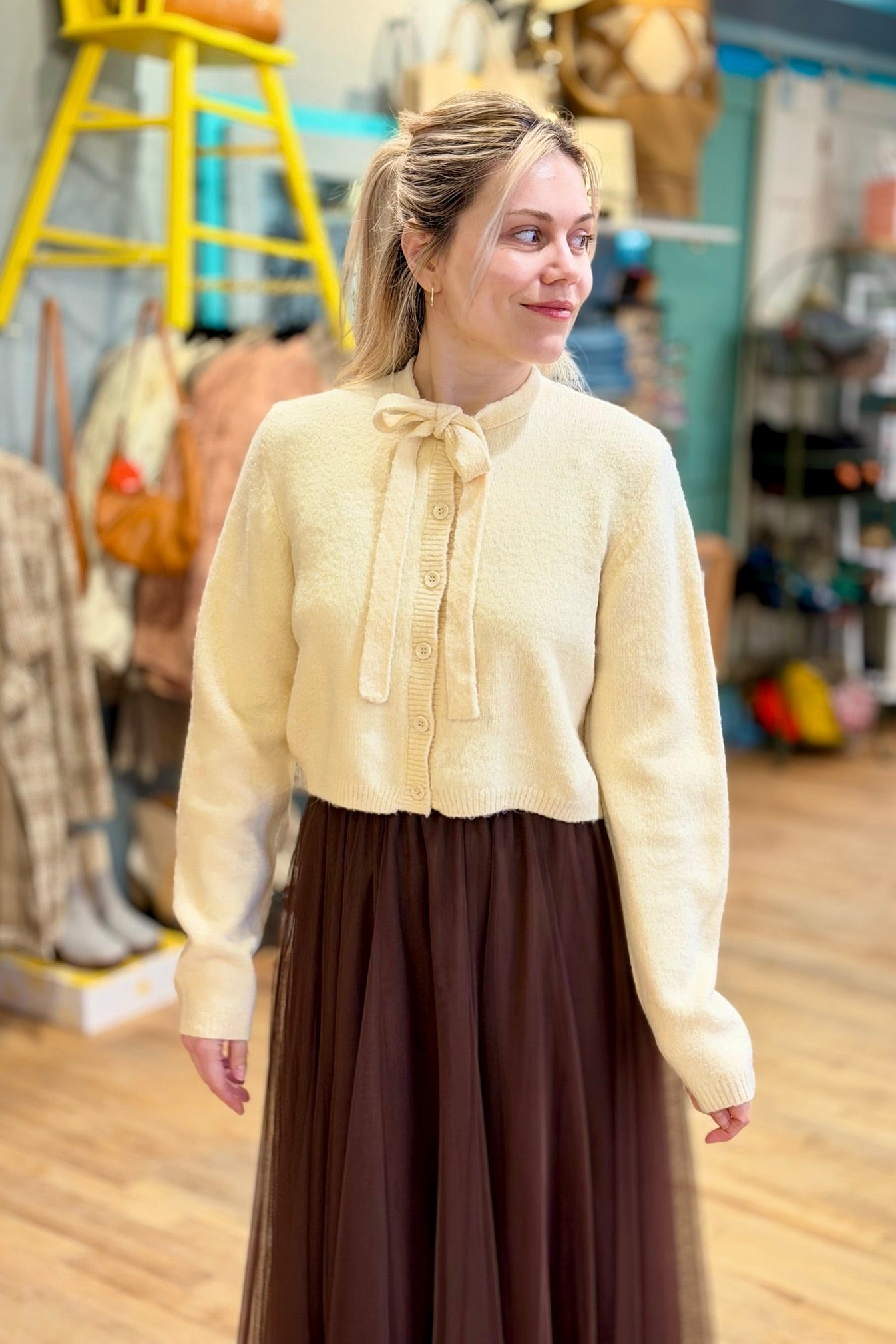 Mesh Tulle A-Line Skirt - Dark Coffee