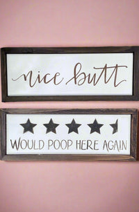 Bathroom Decor Wood Sign