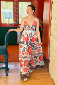 Large Print Colorful Slip Dress