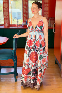 Large Print Colorful Slip Dress