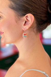 Red Tulips Ceramic Earrings