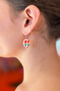 Red Tulips Ceramic Earrings