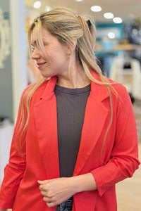 Magic 3/4 Sleeve Blazer - Dragon Fruit