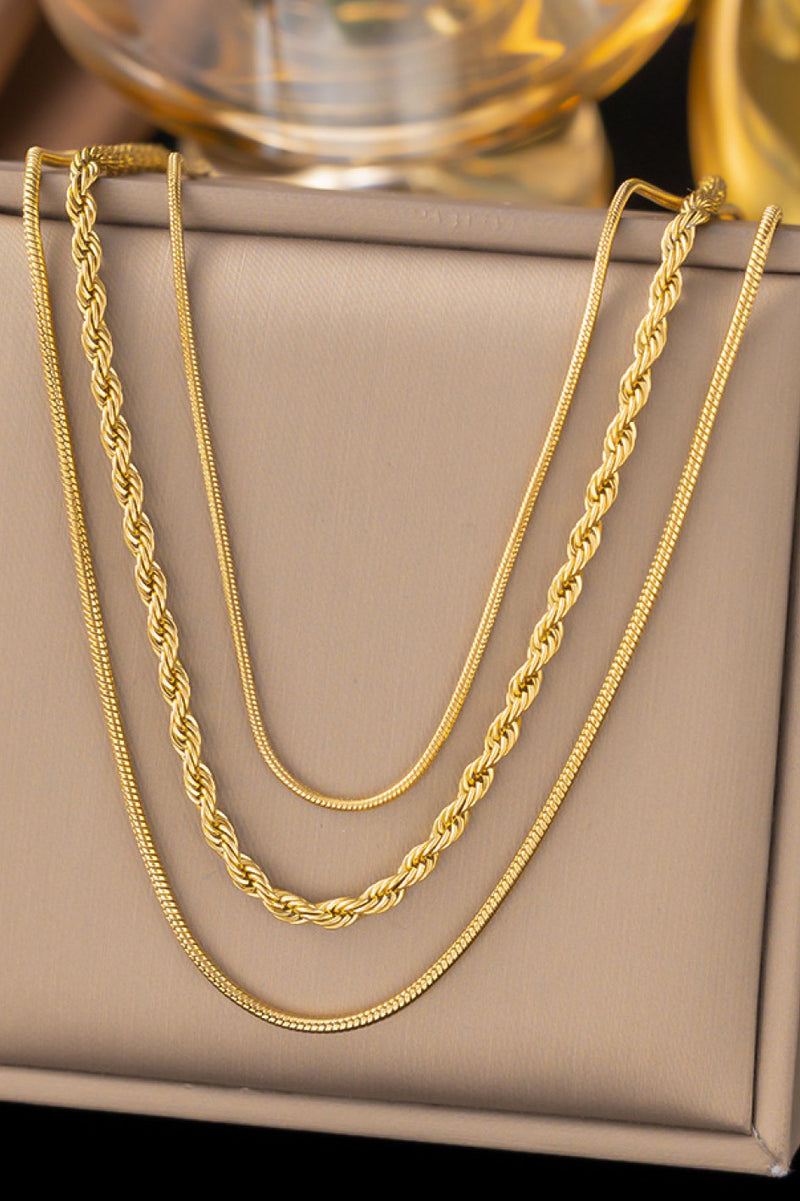 Layered Chain Necklace Gold