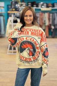 Bold Graphic Cotton Sweatshirt - Rooster