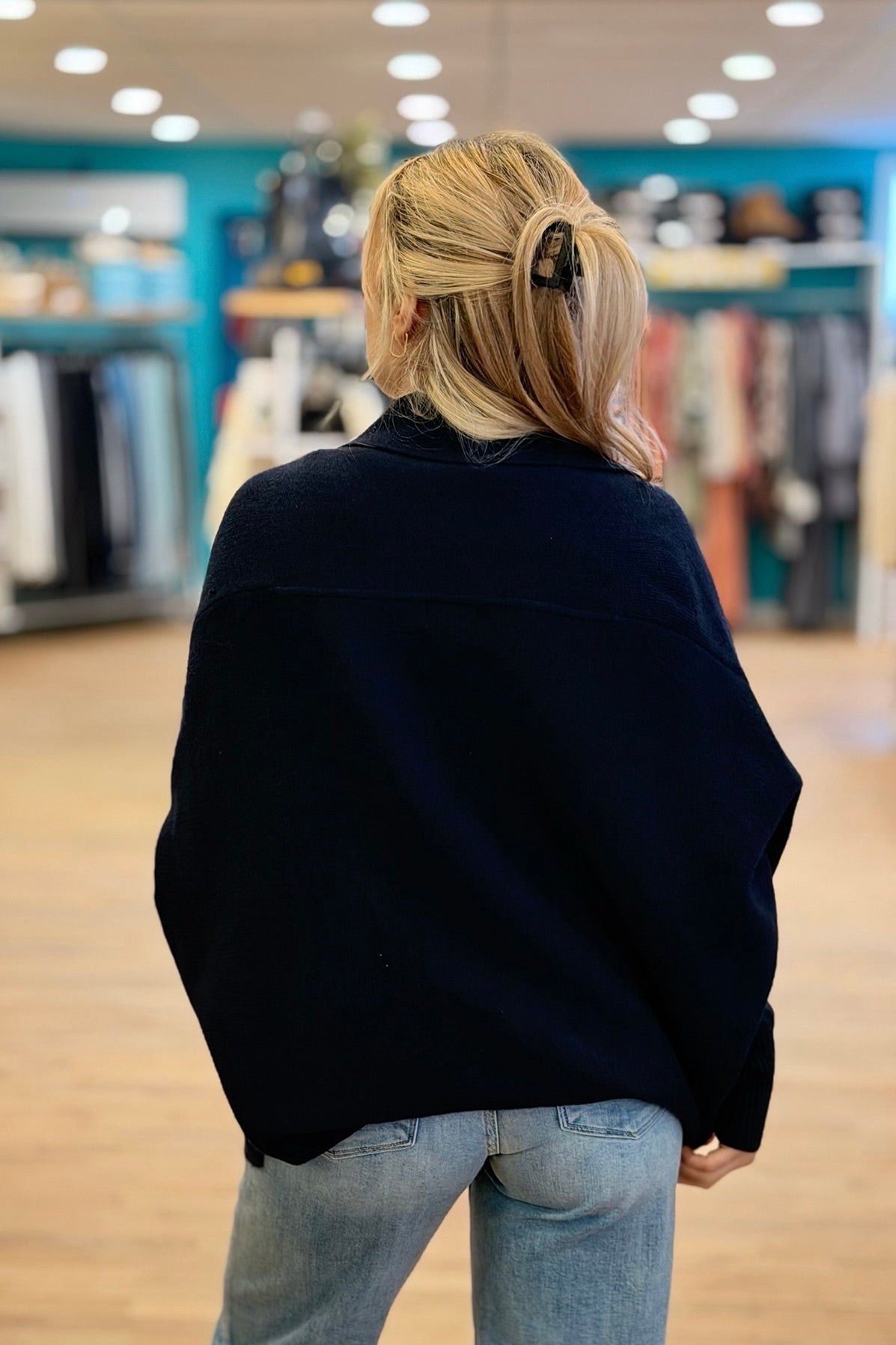 Open Front Cardigan - Navy