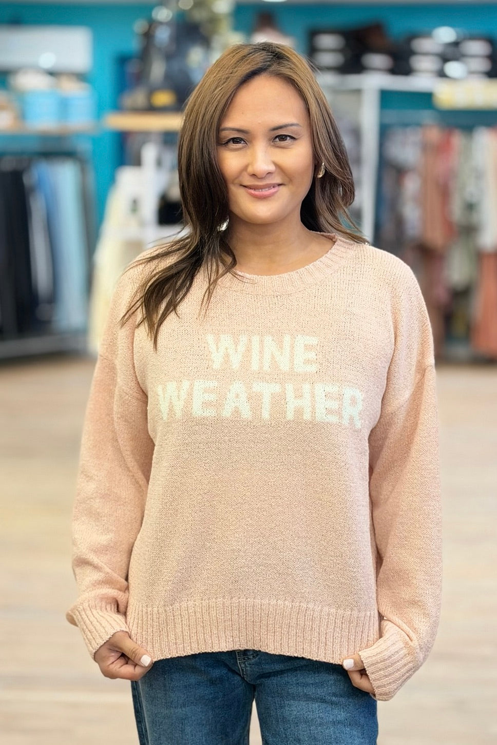 Wine Weather Sweater - Pink