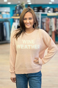 Wine Weather Sweater - Pink