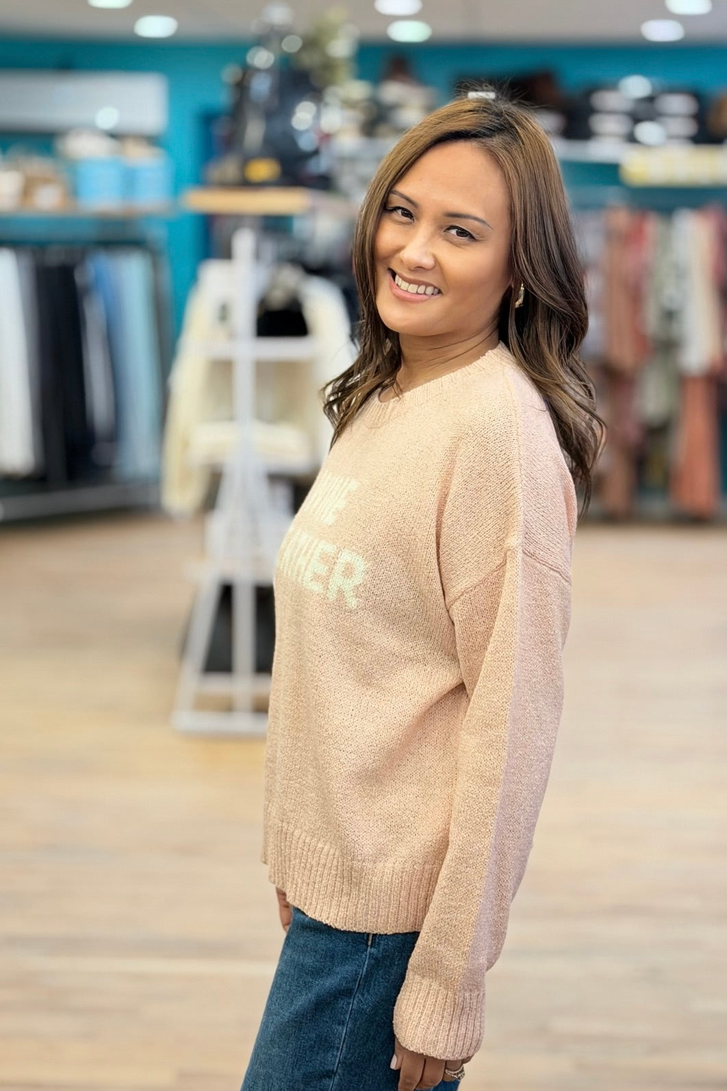 Wine Weather Sweater - Pink