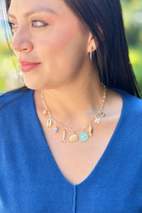 Coastal Seashells Fish Necklace