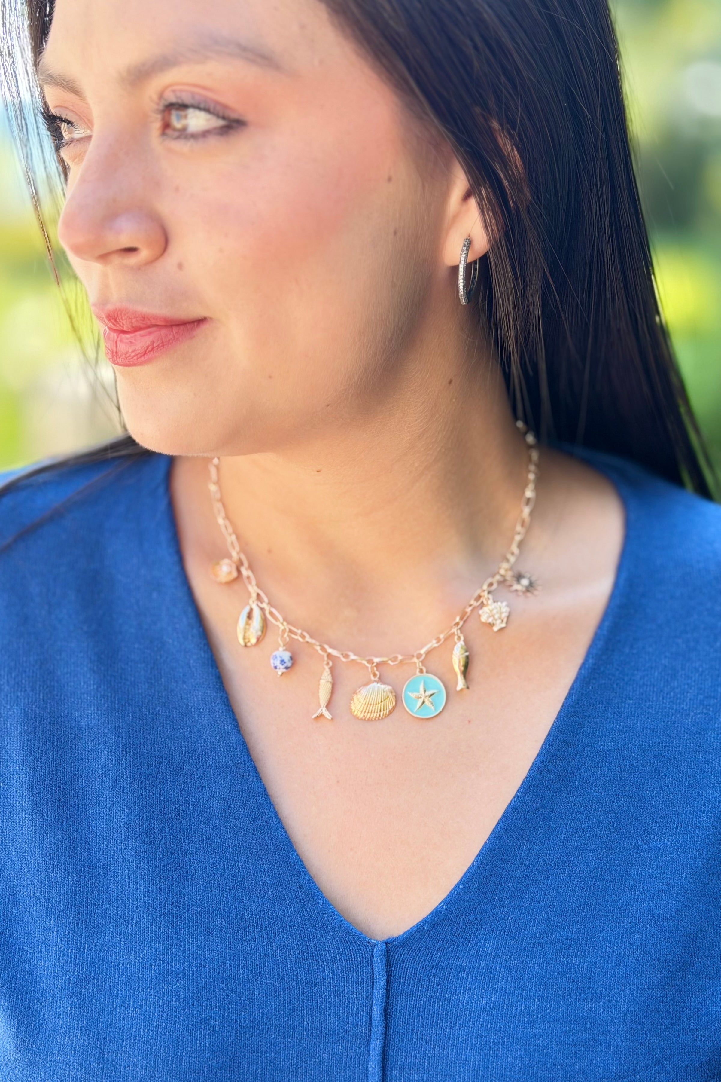 Coastal Seashells Fish Necklace