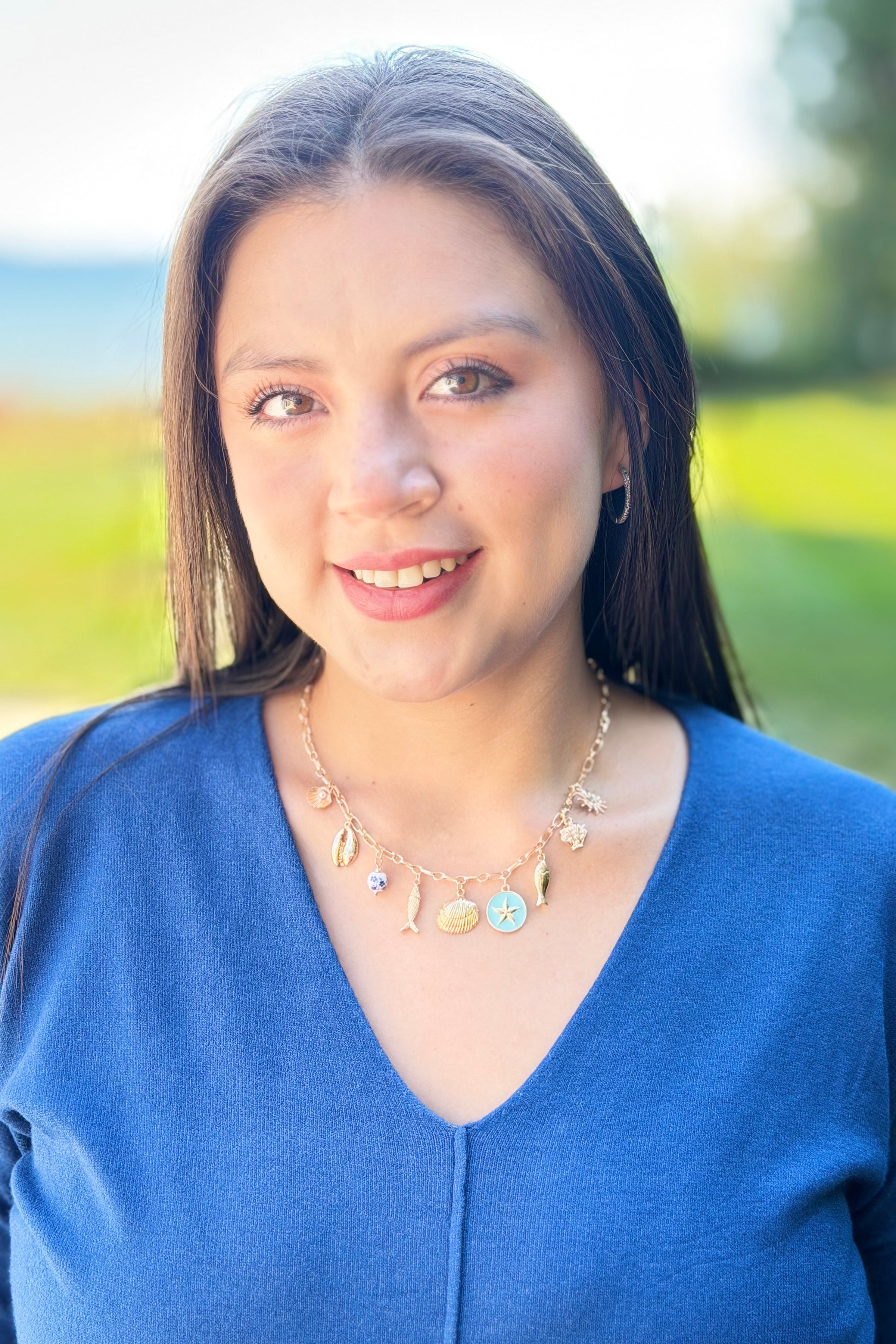 Coastal Seashells Fish Necklace