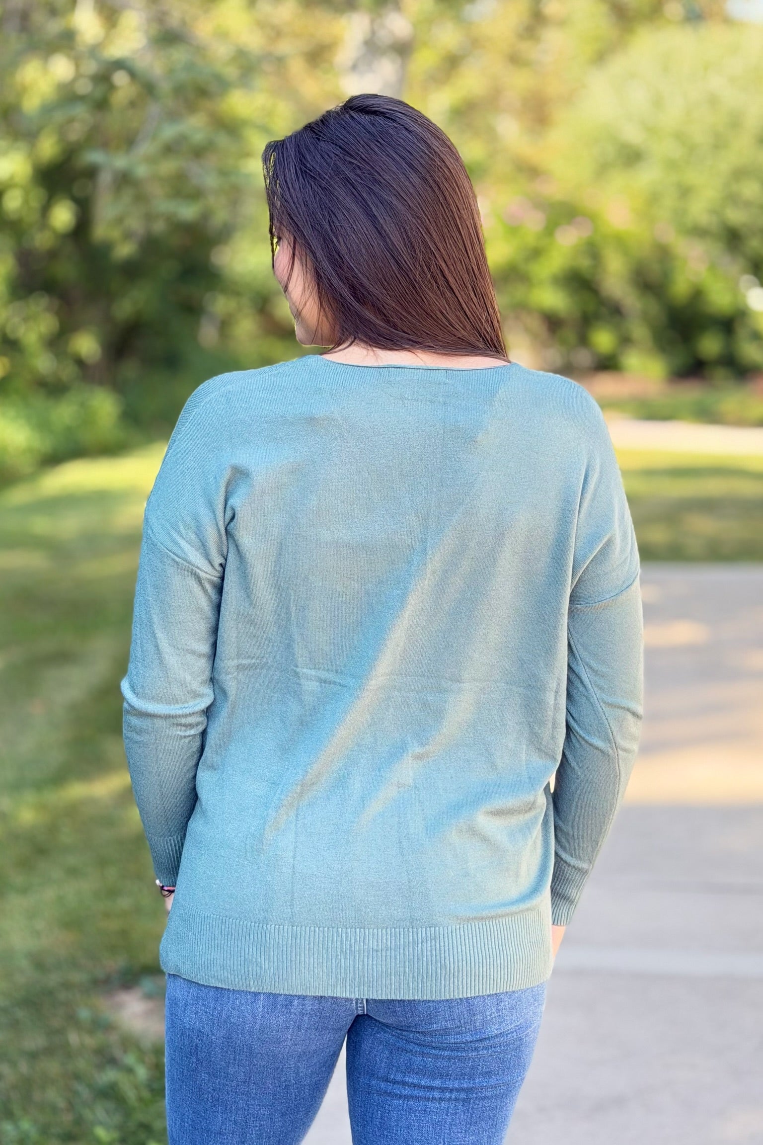 Dreamer V-Neck Sweater - Jade