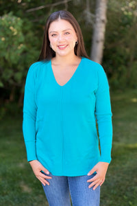 Dreamer V-Neck Sweater - Ice Blue