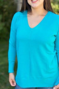 Dreamer V-Neck Sweater - Ice Blue