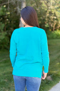 Dreamer V-Neck Sweater - Ice Blue