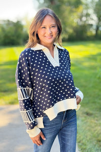 Polka Dot Sweater - Black