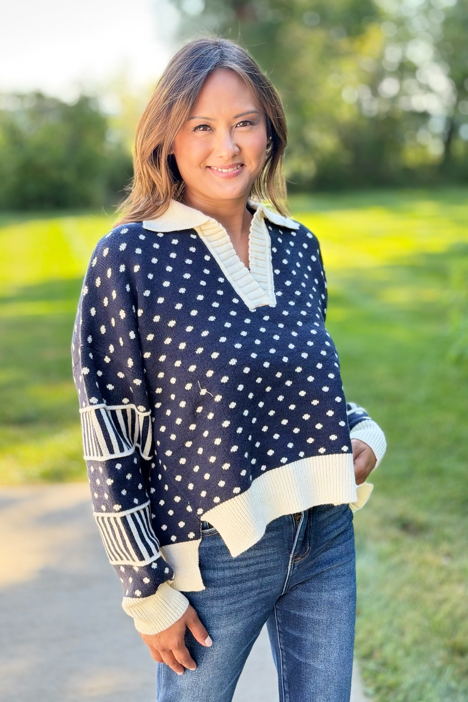 Polka Dot Sweater - Black