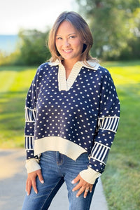 Polka Dot Sweater - Black