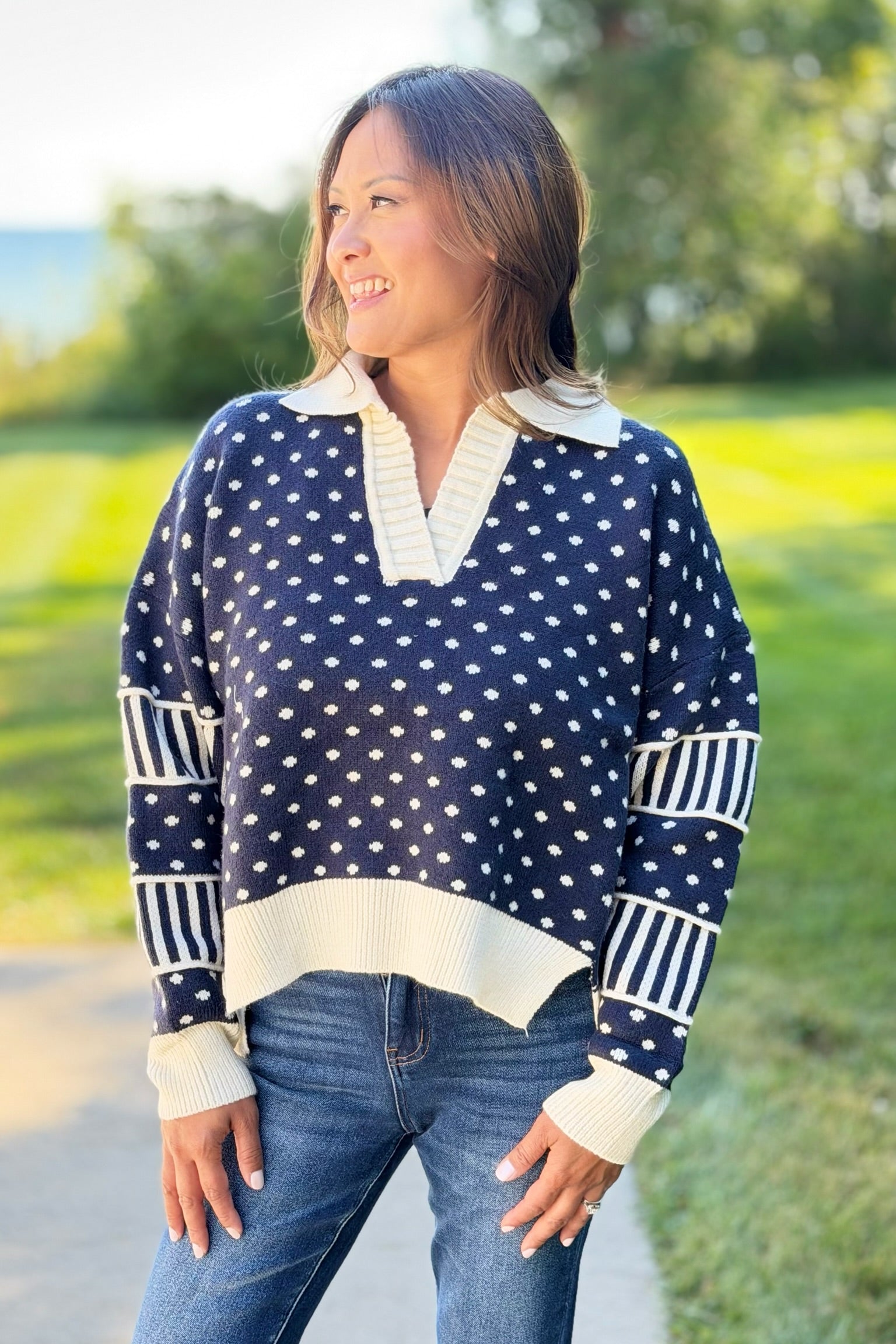 Polka Dot Sweater - Black