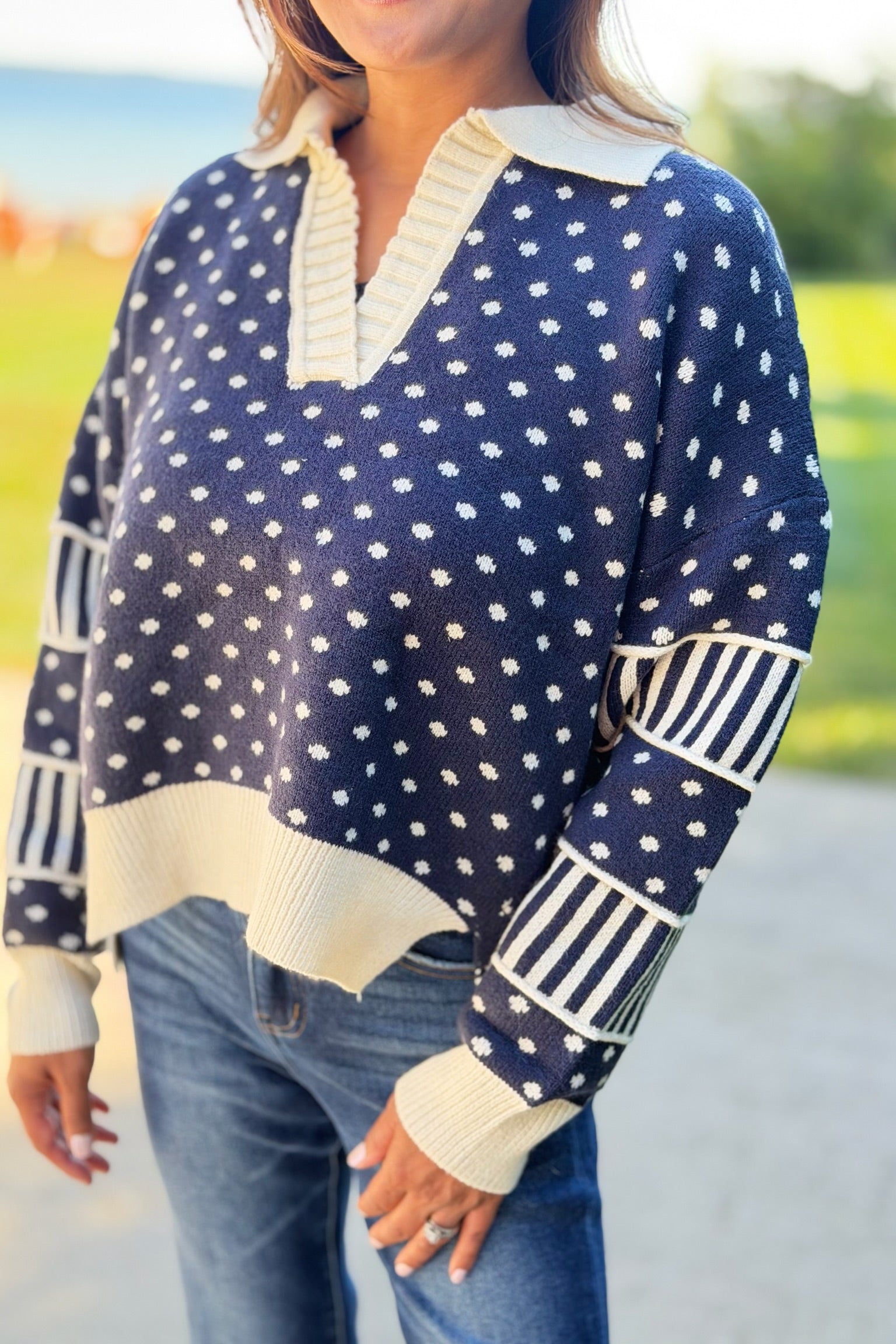 Polka Dot Sweater - Black