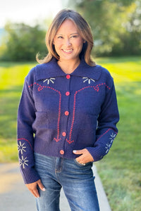 Western Design Sweater Cardigan